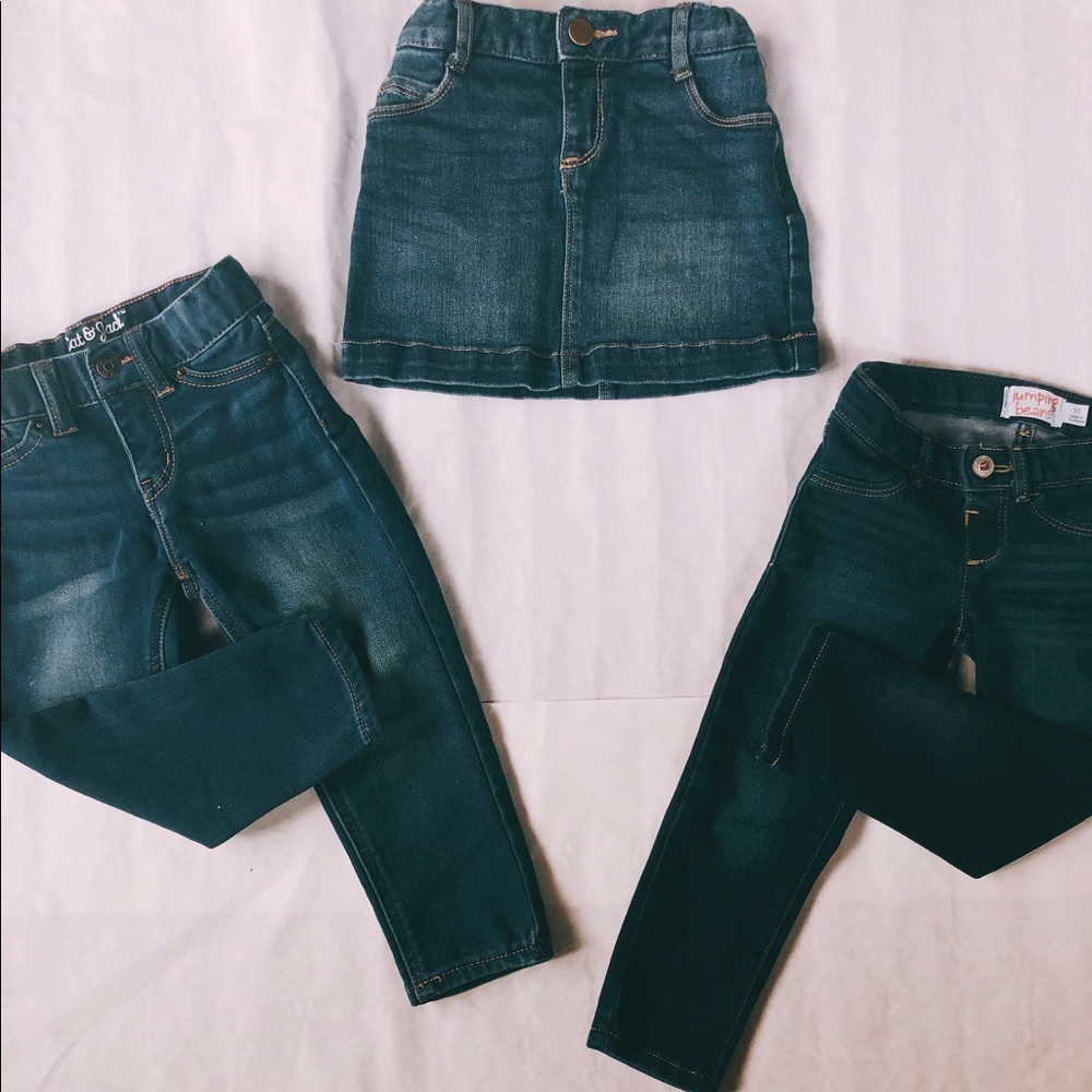 Like New - Toddler Girls Denim Jeans Bundle Lot 3T